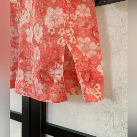 Emma James 3/4 Sleeve Pink Floral Print Button Up Blouse - lightweight Size 12 - Picture 6 of 8